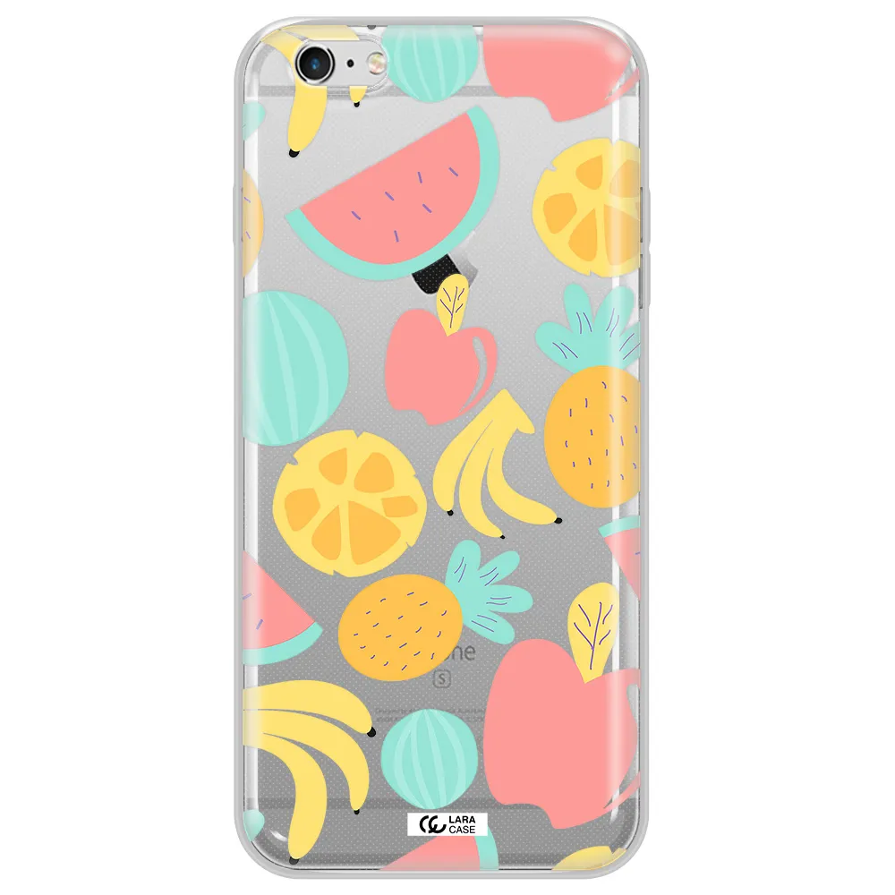 a pattern of fruits on a white background Apple iPhone 6 s plus Clear TPU Case