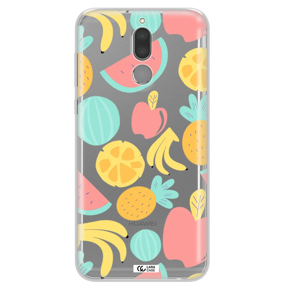 a pattern of fruits on a white background Huawei Mate 10 Lite Clear TPU Case
