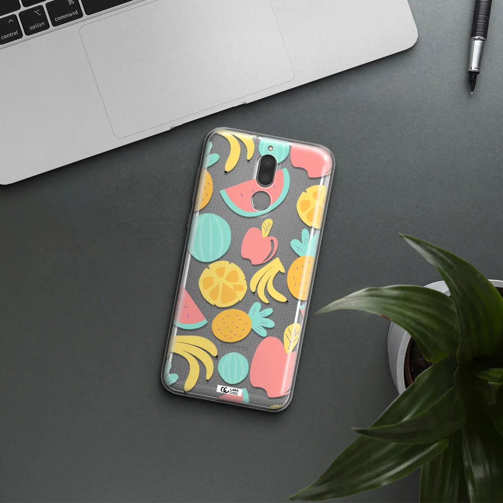 a pattern of fruits on a white background Huawei Mate 10 Lite Clear TPU Case