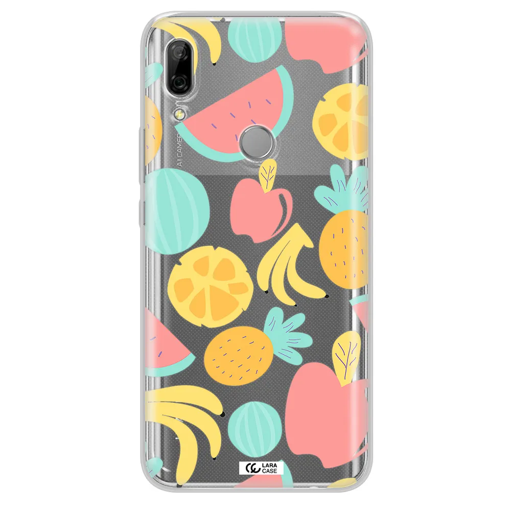 a pattern of fruits on a white background Huawei P Smart Z Clear TPU Case