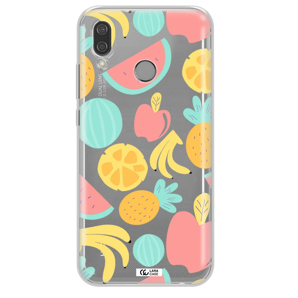 a pattern of fruits on a white background Huawei P20 Lite Clear TPU Case