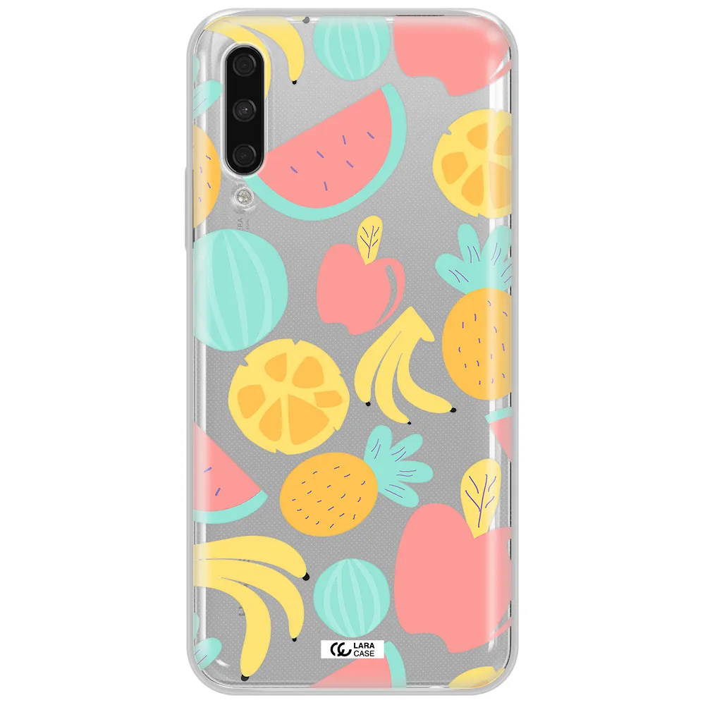A Pattern Of Fruits On A White Background Huawei Y9S Clear Tpu Case