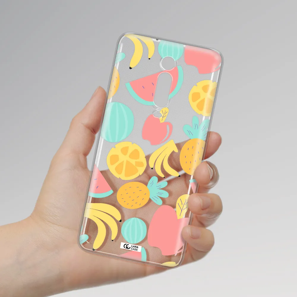 a pattern of fruits on a white background Xiaomi Mi 9T Clear TPU Case