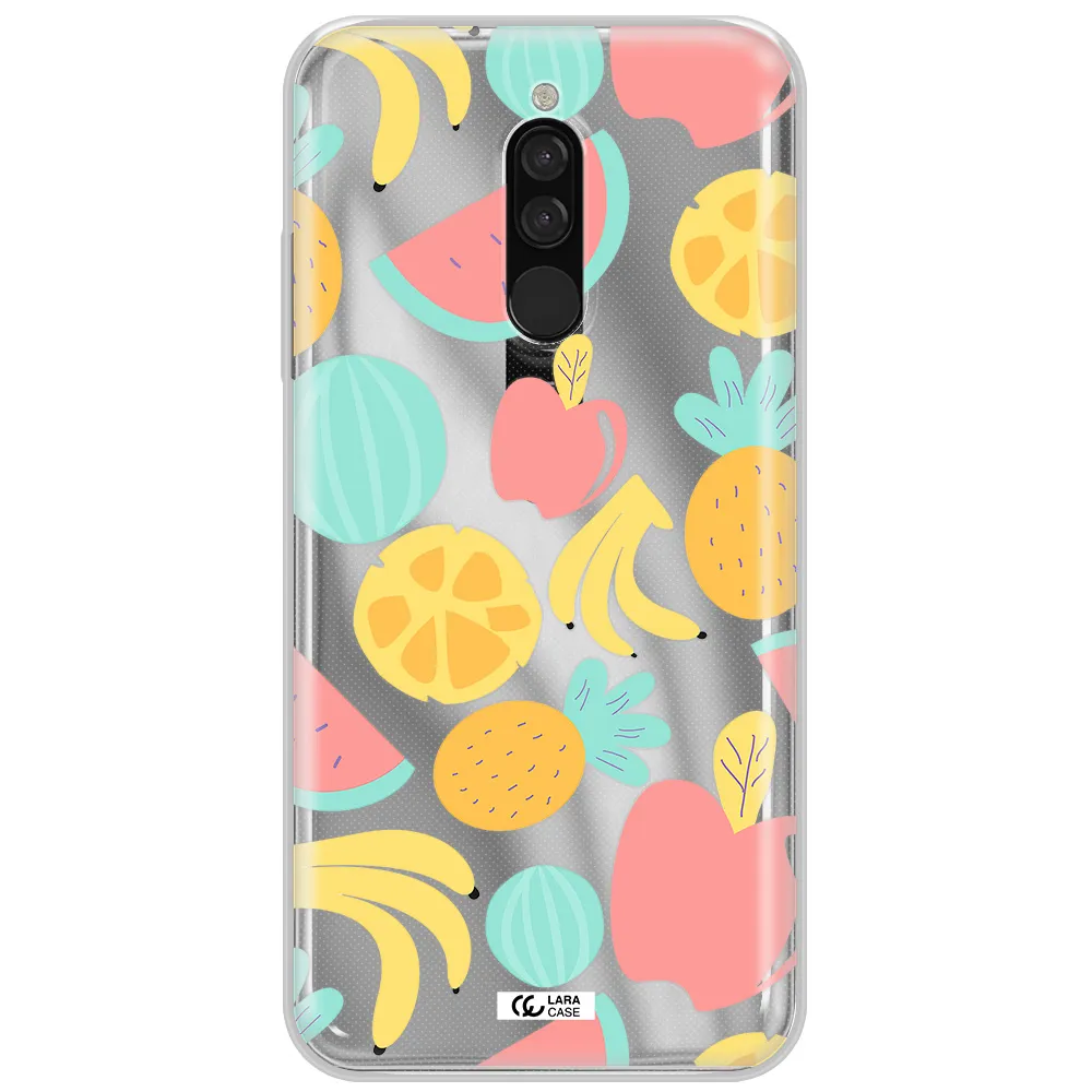 A Pattern Of Fruits On A White Background Xiaomi Redmi 8 Clear Tpu Case