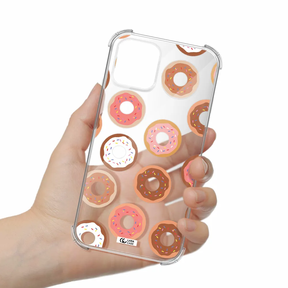 a pattern of donuts with sprinkles Apple iPhone 11 pro Clear PC Case