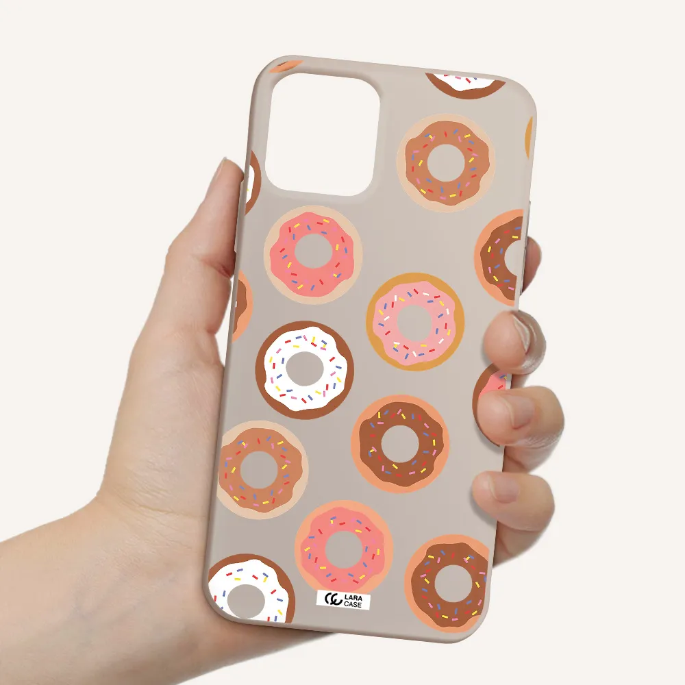 a pattern of donuts with sprinkles Apple iPhone 11 pro max Silicone Stone Case