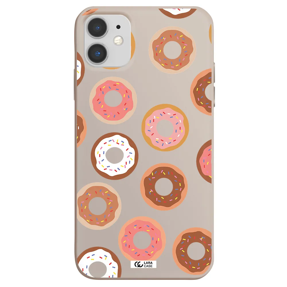 a pattern of donuts with sprinkles Apple iPhone 11 Silicone Stone Case
