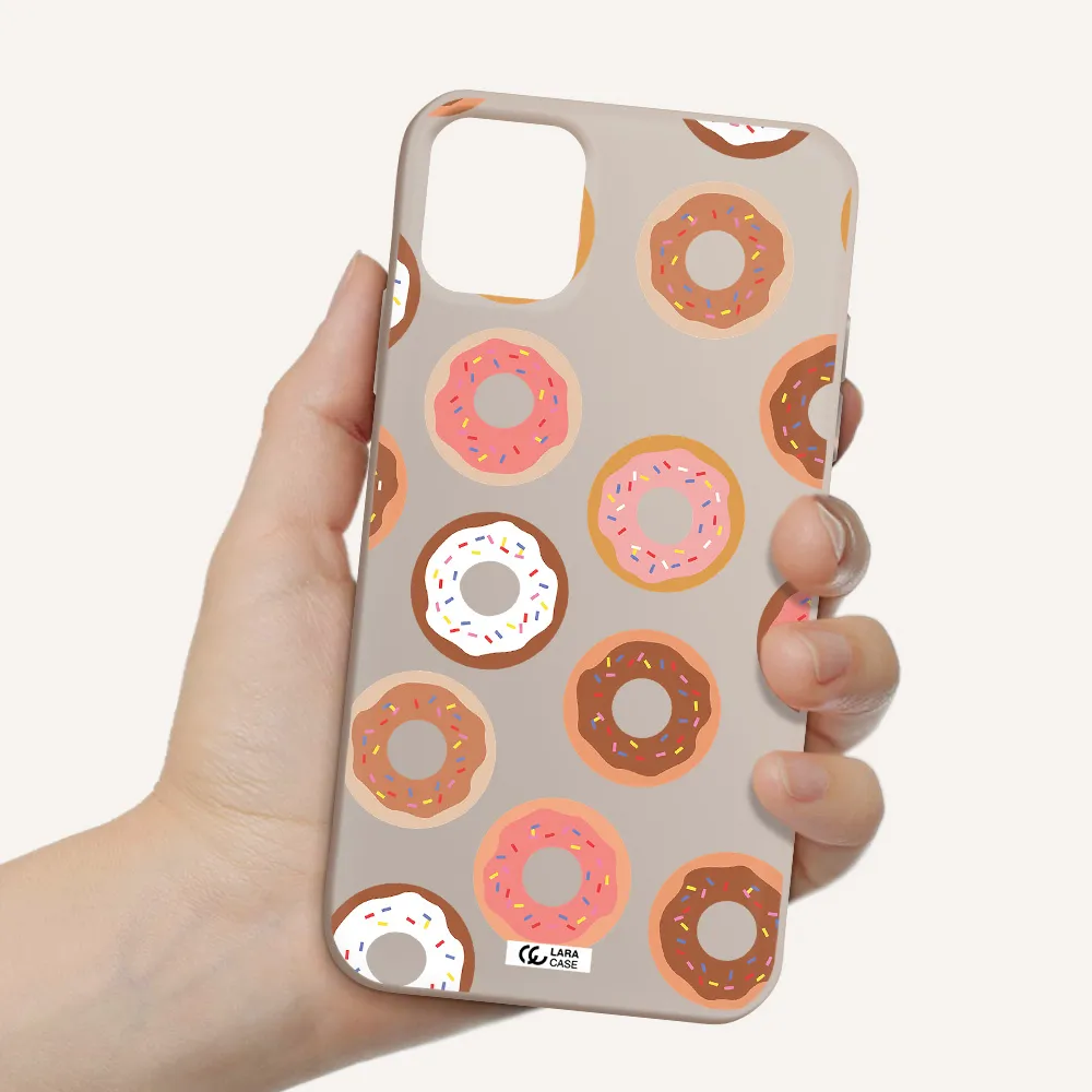 a pattern of donuts with sprinkles Apple iPhone 11 Silicone Stone Case