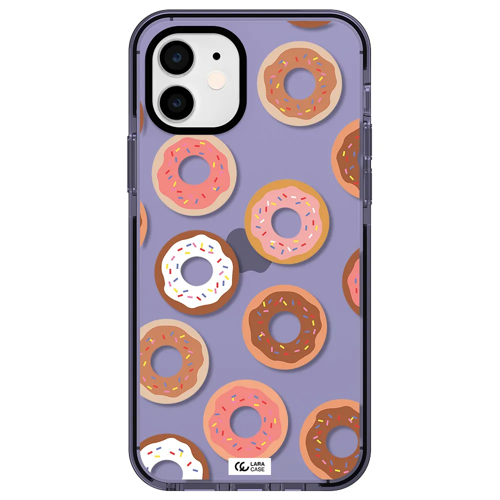 a pattern of donuts with sprinkles Apple iPhone 12 impact Lilac Case