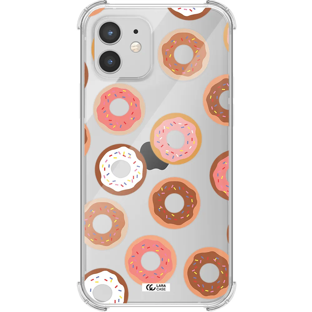 a pattern of donuts with sprinkles Apple iPhone 12 mini Clear PC Case