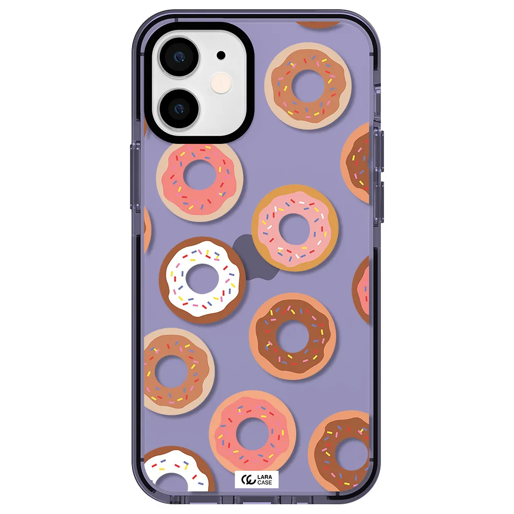 a pattern of donuts with sprinkles Apple iPhone 12 mini impact Lilac Case