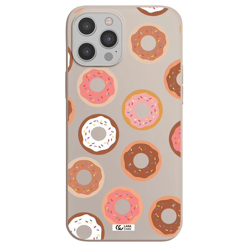 a pattern of donuts with sprinkles Apple iPhone 12 pro Silicone Stone Case