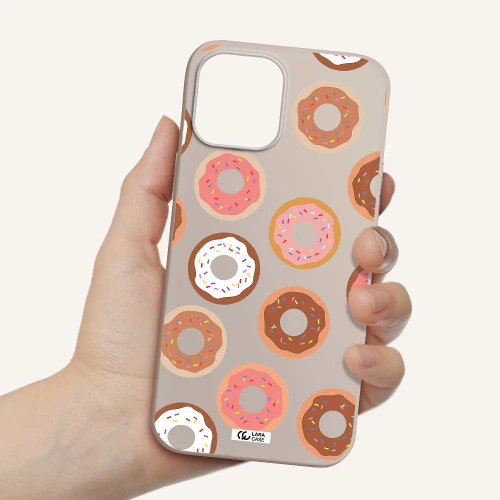 a pattern of donuts with sprinkles Apple iPhone 12 pro Silicone Stone Case