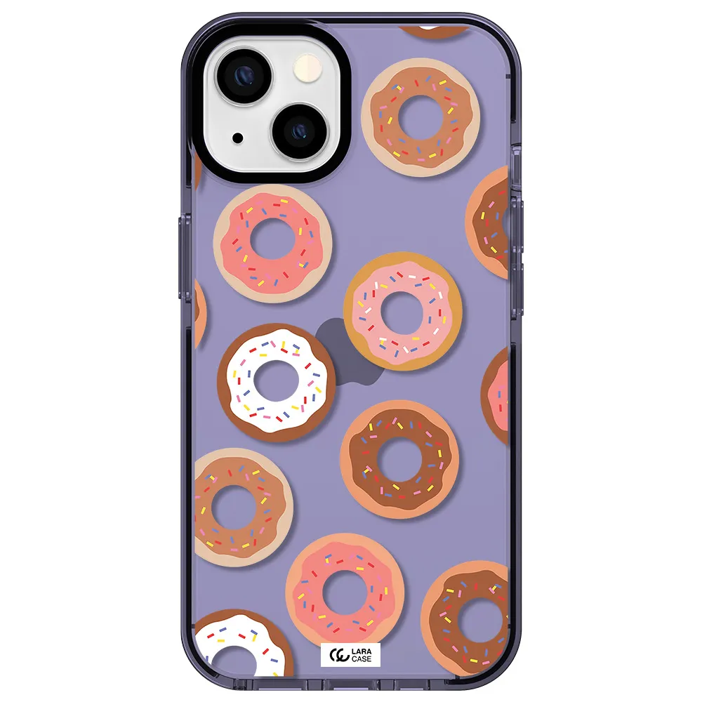 a pattern of donuts with sprinkles Apple iPhone 13 impact Lilac Case