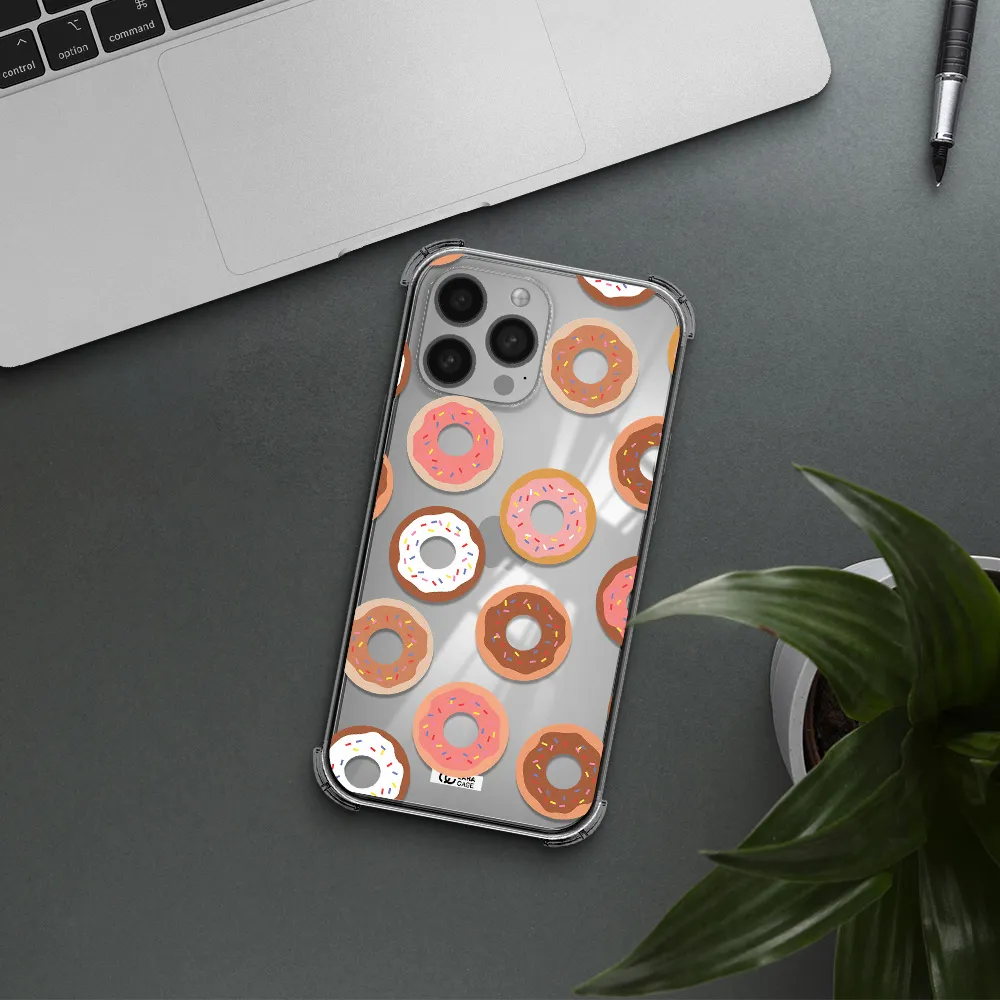 a pattern of donuts with sprinkles Apple iPhone 13 Pro Clear PC Case