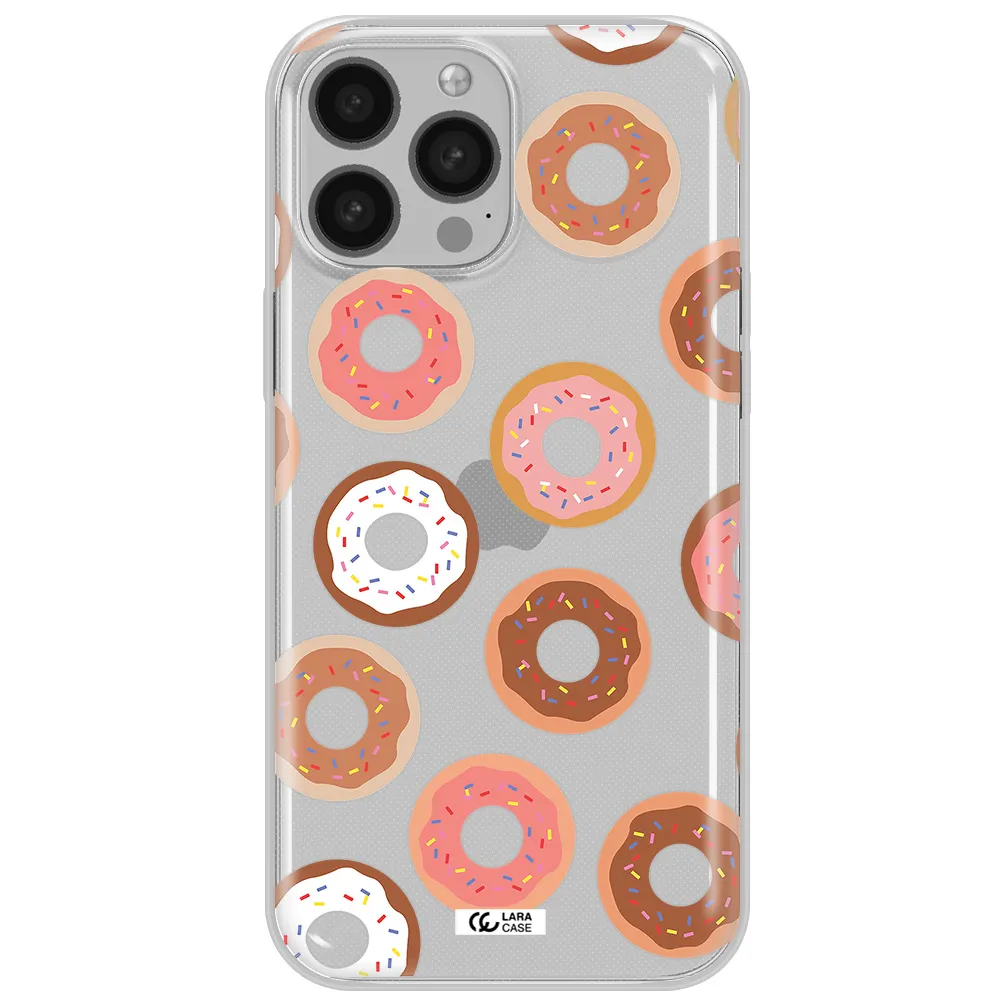 a pattern of donuts with sprinkles Apple iPhone 13 Pro Clear TPU Case