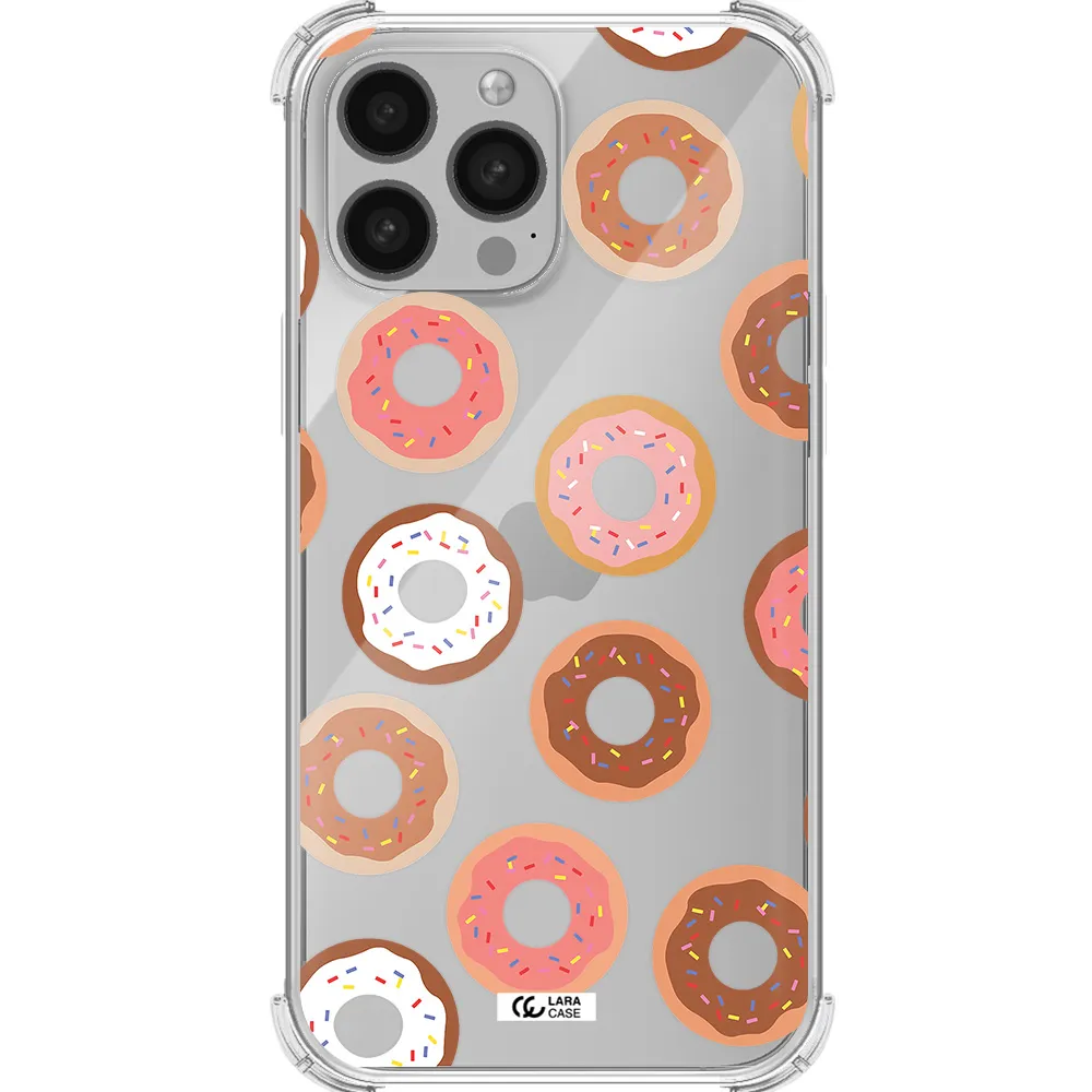 a pattern of donuts with sprinkles Apple iPhone 13 Pro Max Clear PC Case