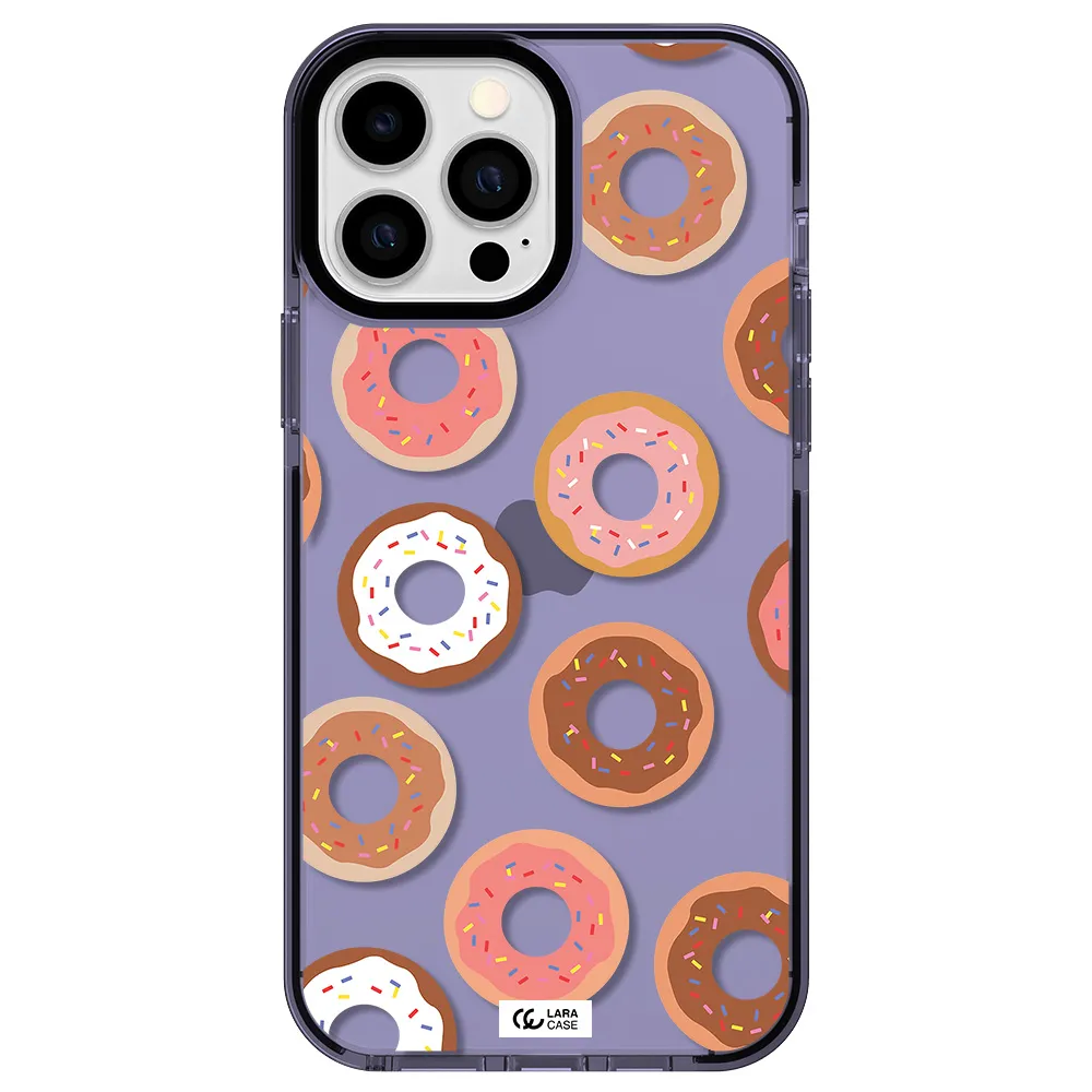 a pattern of donuts with sprinkles Apple iPhone 13 Pro Max impact Lilac Case