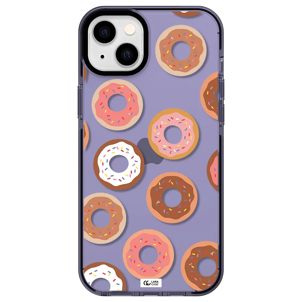 a pattern of donuts with sprinkles Apple iPhone 14 plus impact Lilac Case