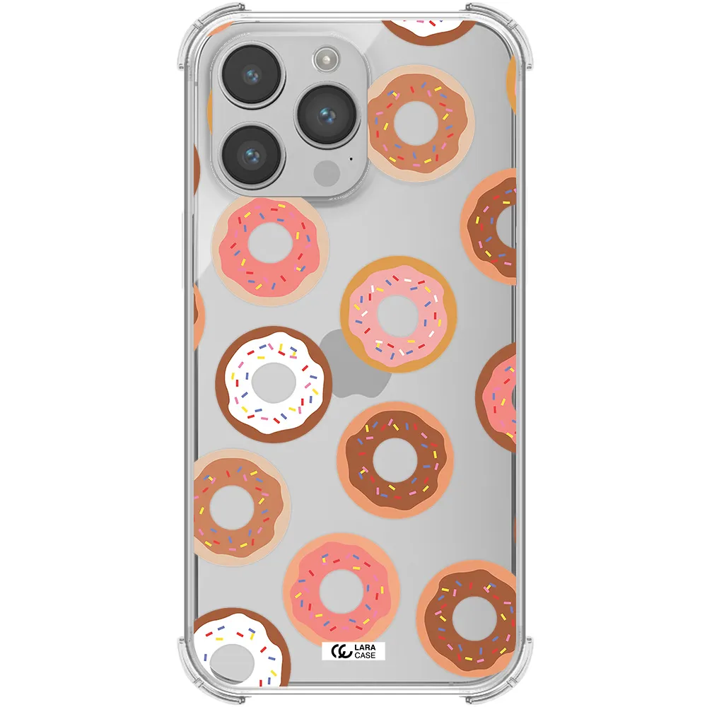 a pattern of donuts with sprinkles Apple iPhone 14 pro Clear PC Case