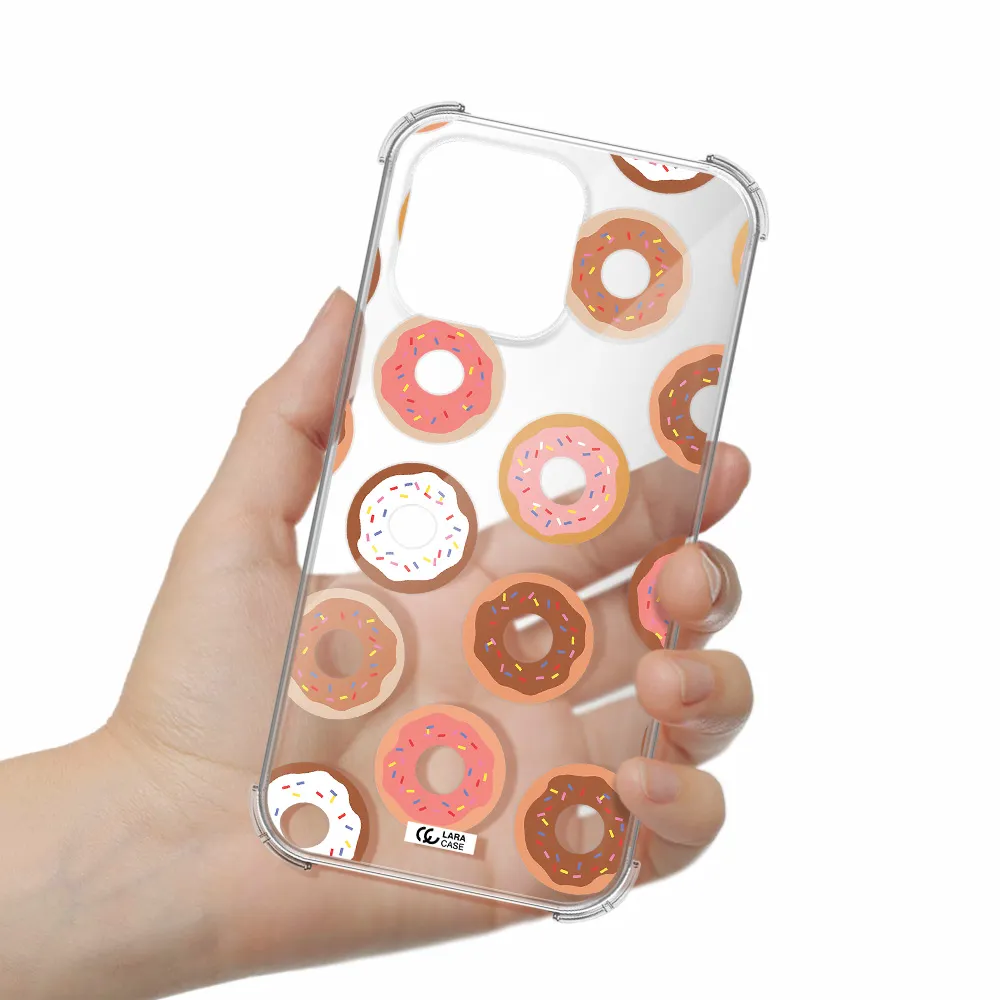a pattern of donuts with sprinkles Apple iPhone 14 pro Clear PC Case