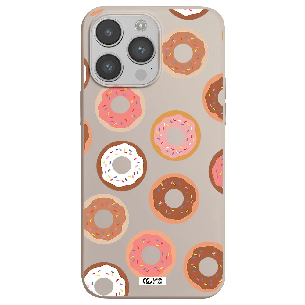 a pattern of donuts with sprinkles Apple iPhone 14 pro max Silicone Stone Case