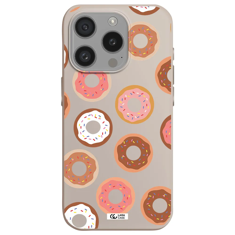 A Pattern Of Donuts With Sprinkles Apple Iphone 15 Pro Silicone Stone Case