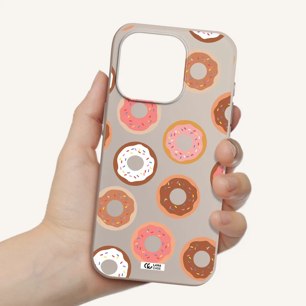 A Pattern Of Donuts With Sprinkles Apple Iphone 15 Pro Silicone Stone Case