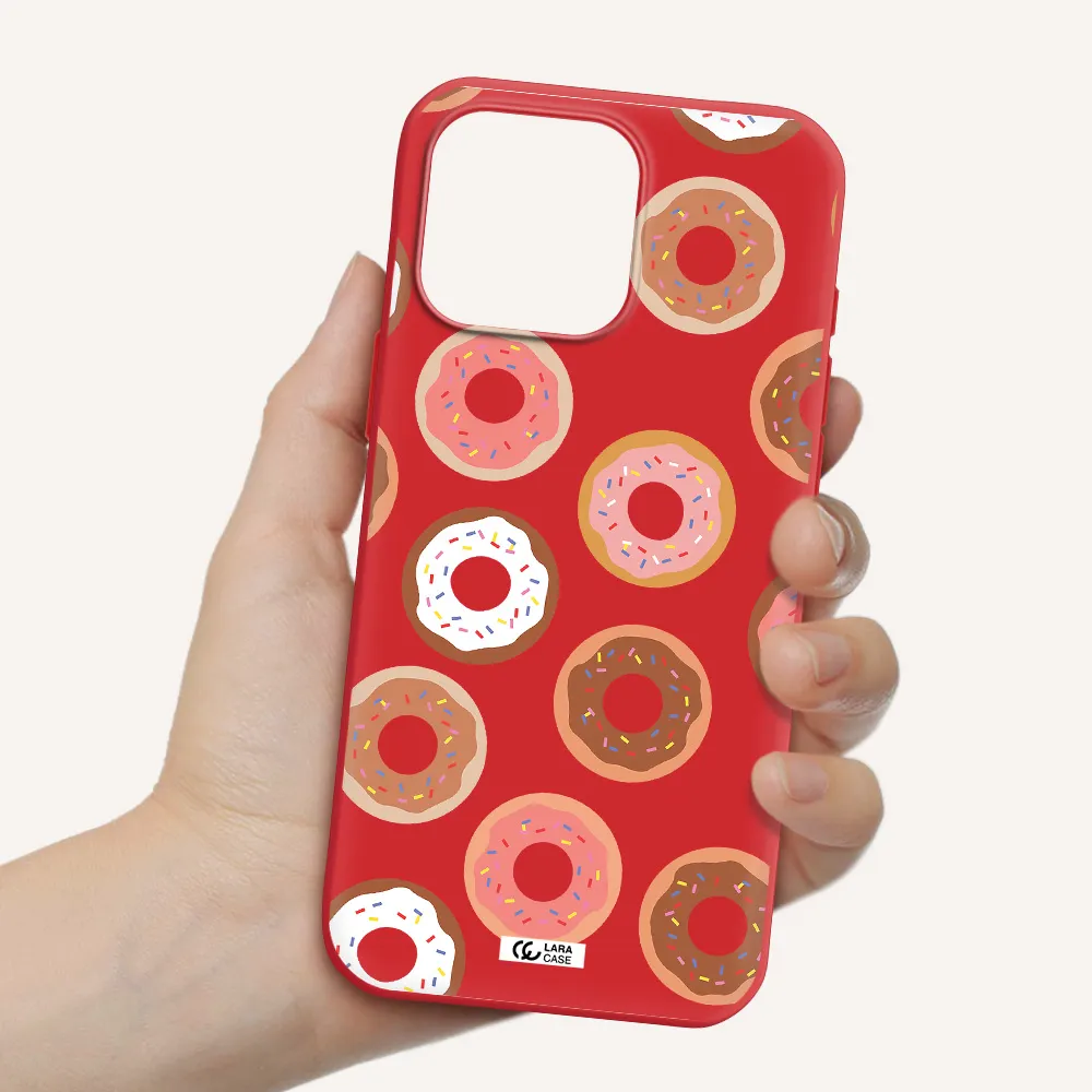 A Pattern Of Donuts With Sprinkles Apple Iphone 16 Pro Max Silicone Stone Case
