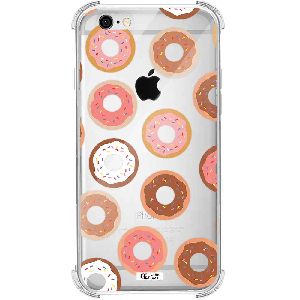a pattern of donuts with sprinkles Apple iPhone 6 Clear PC Case