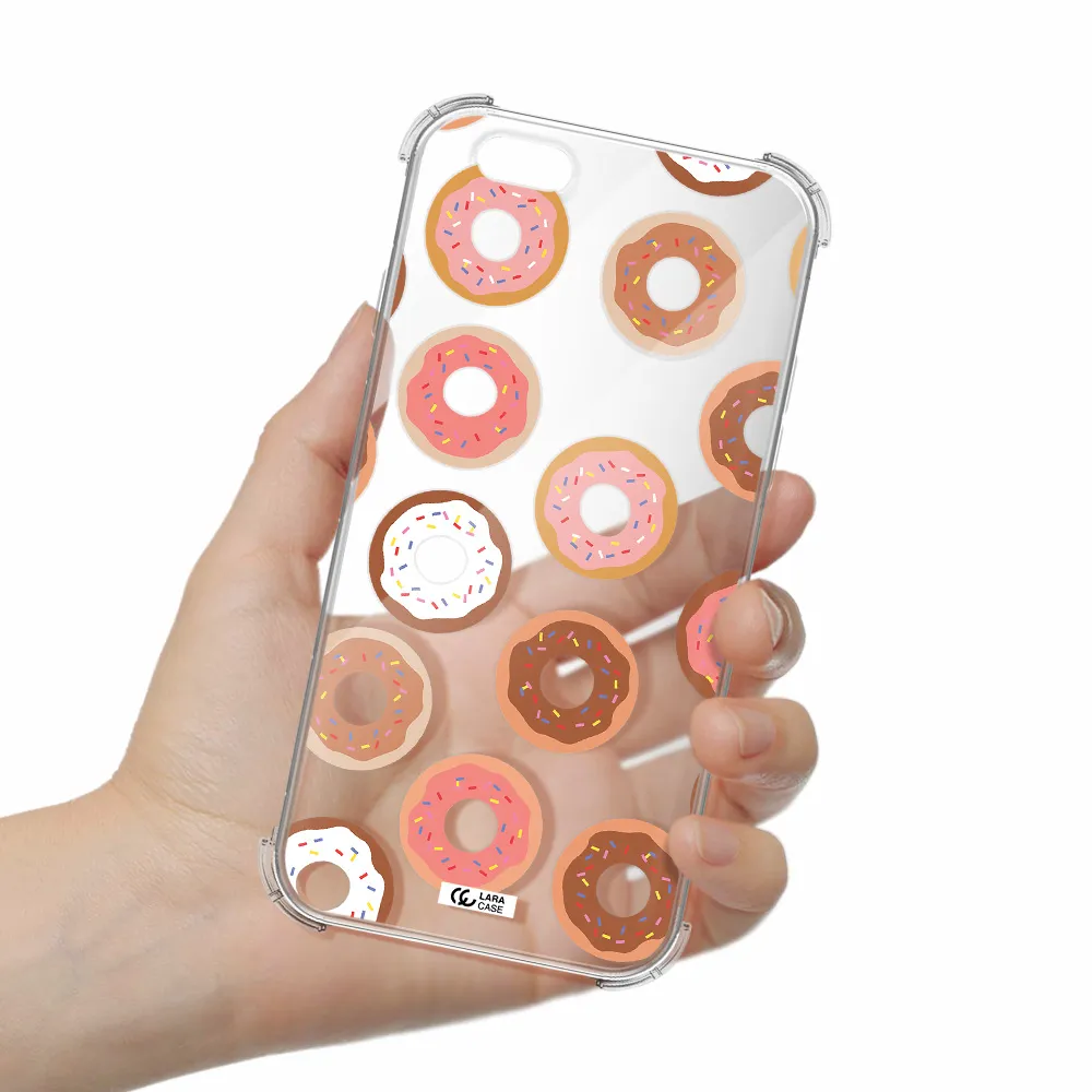 a pattern of donuts with sprinkles Apple iPhone 6 Clear PC Case