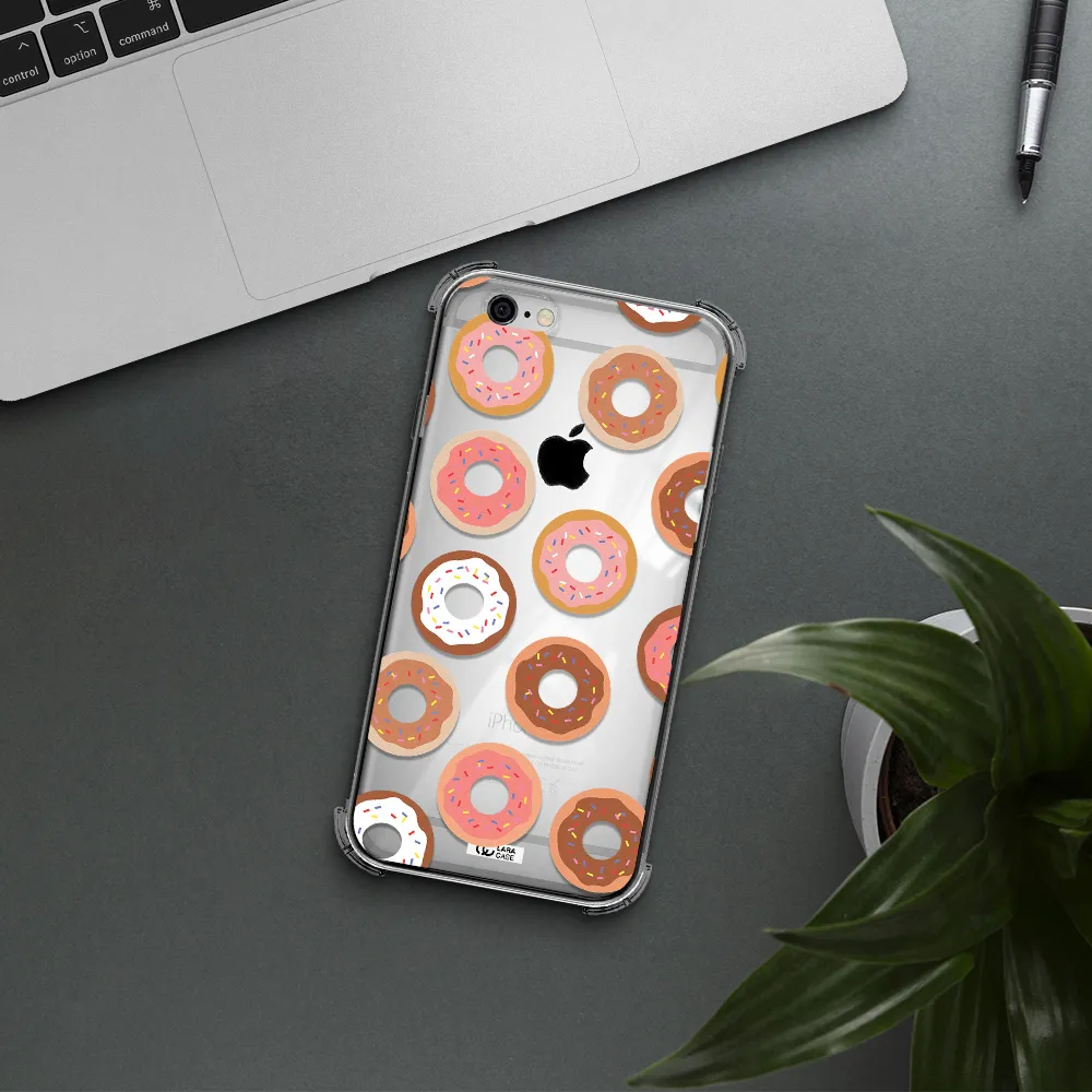 a pattern of donuts with sprinkles Apple iPhone 6 Clear PC Case