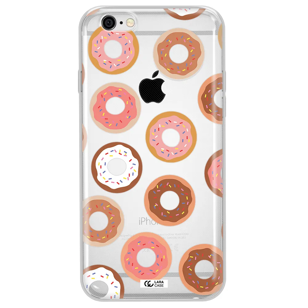a pattern of donuts with sprinkles Apple iPhone 6 Clear TPU Case