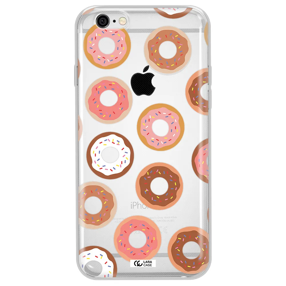 a pattern of donuts with sprinkles Apple iPhone 6 plus Clear TPU Case