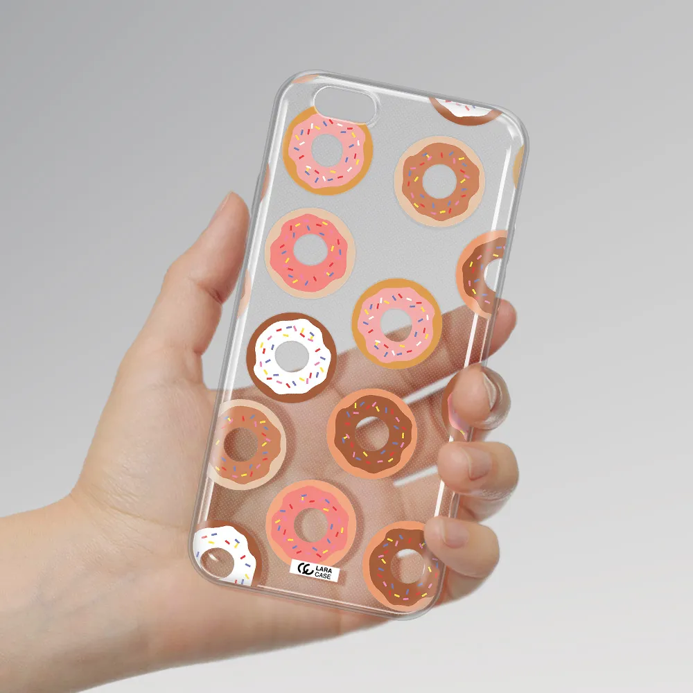 a pattern of donuts with sprinkles Apple iPhone 6 plus Clear TPU Case