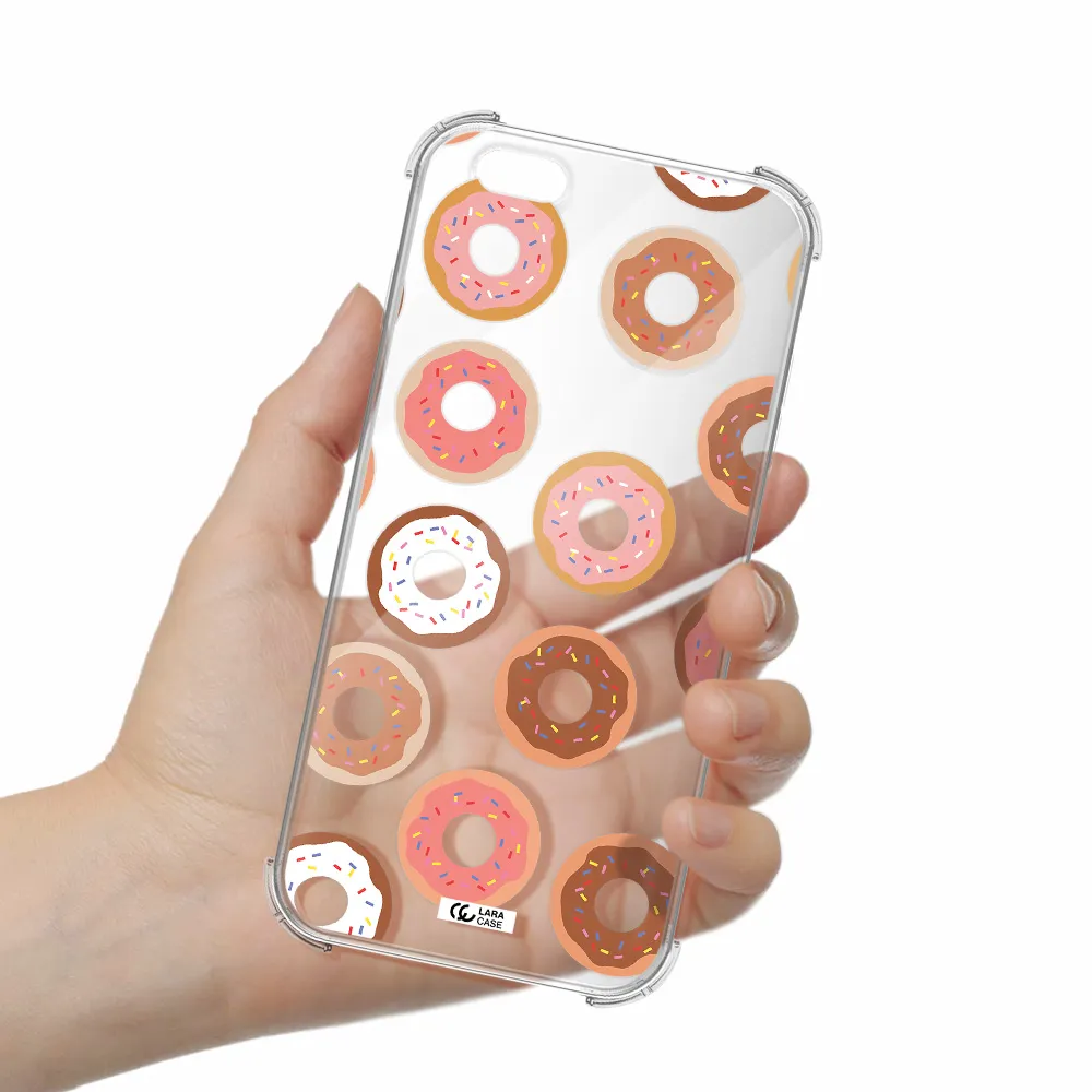 a pattern of donuts with sprinkles Apple iPhone 6 s plus Clear PC Case