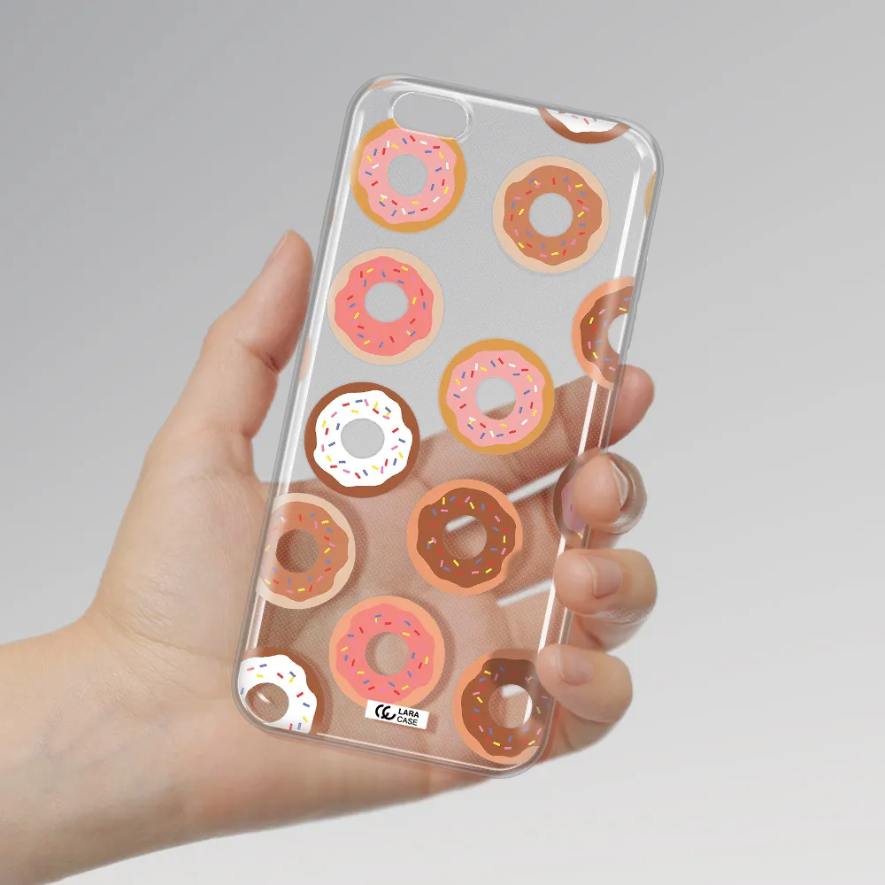 a pattern of donuts with sprinkles Apple iPhone 6 s plus Clear TPU Case