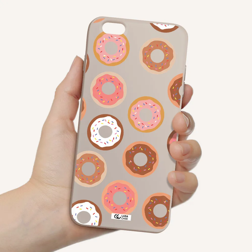 a pattern of donuts with sprinkles Apple iPhone 6 s plus Silicone Stone Case