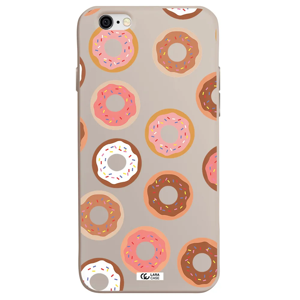 a pattern of donuts with sprinkles Apple iPhone 6 Silicone Stone Case