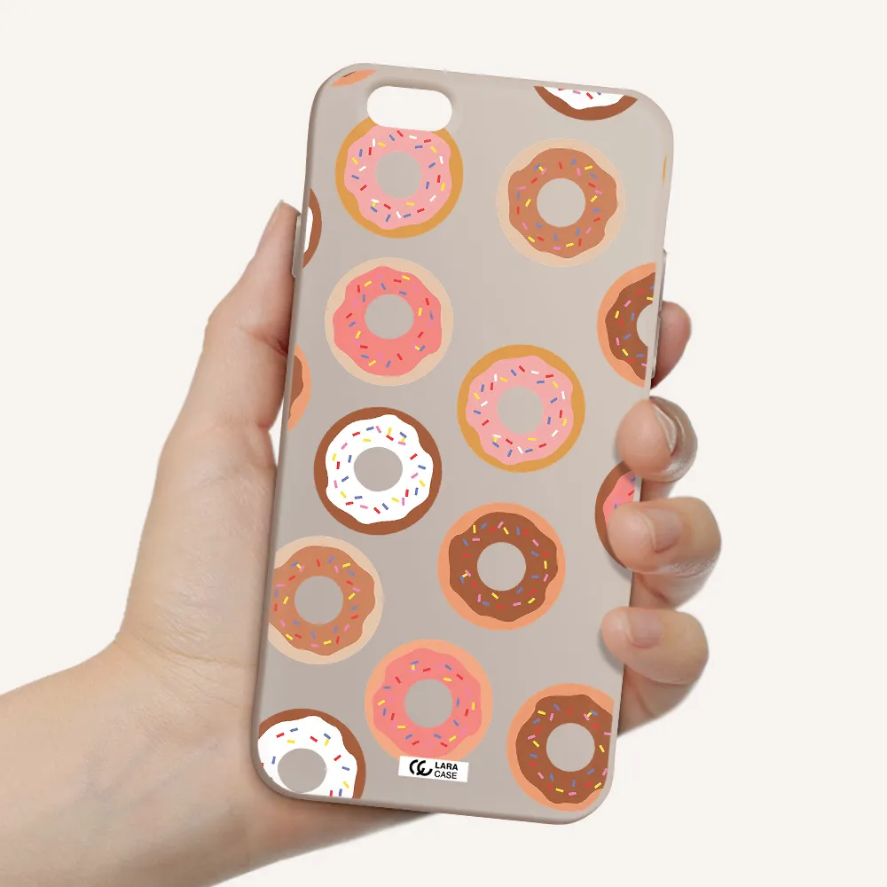 a pattern of donuts with sprinkles Apple iPhone 6 Silicone Stone Case
