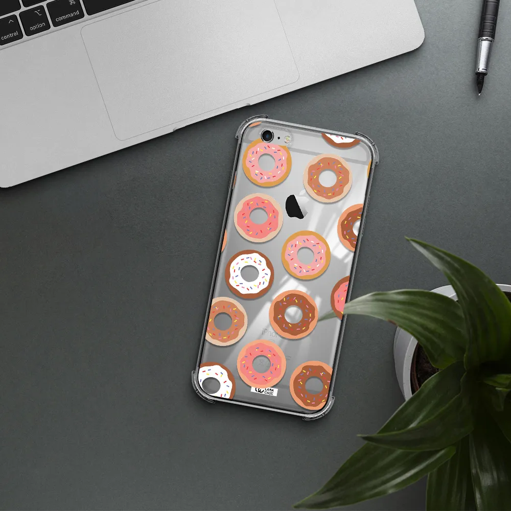 a pattern of donuts with sprinkles Apple iPhone 6S Clear PC Case