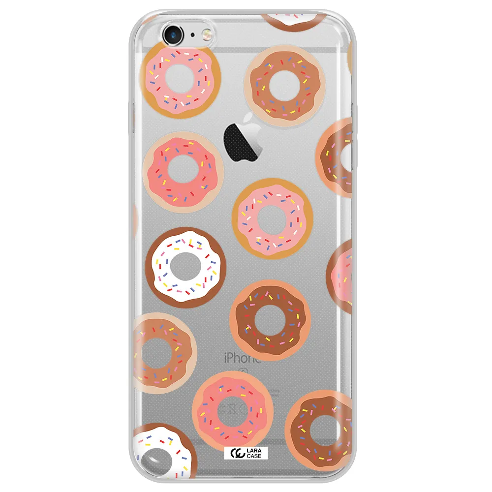 a pattern of donuts with sprinkles Apple iPhone 6S Clear TPU Case