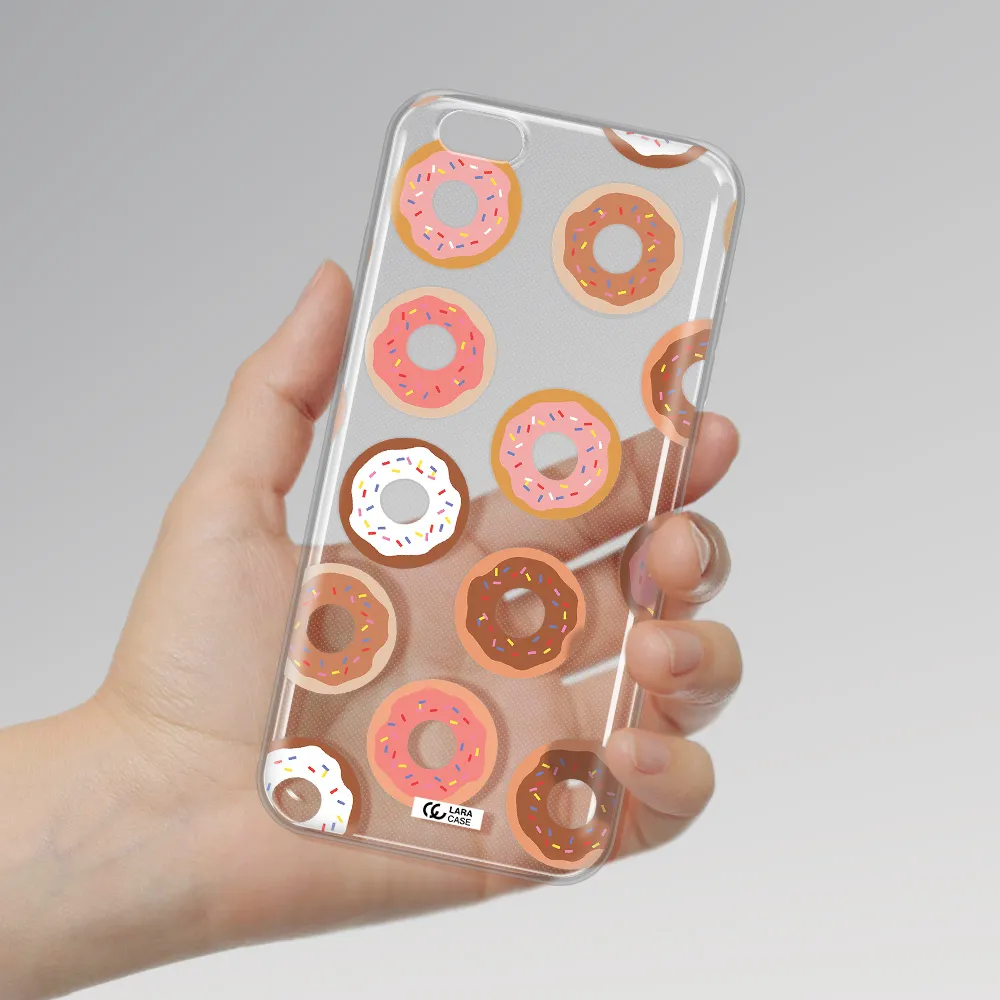 a pattern of donuts with sprinkles Apple iPhone 6S Clear TPU Case
