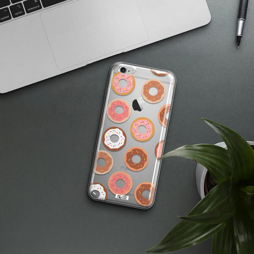 a pattern of donuts with sprinkles Apple iPhone 6S Clear TPU Case