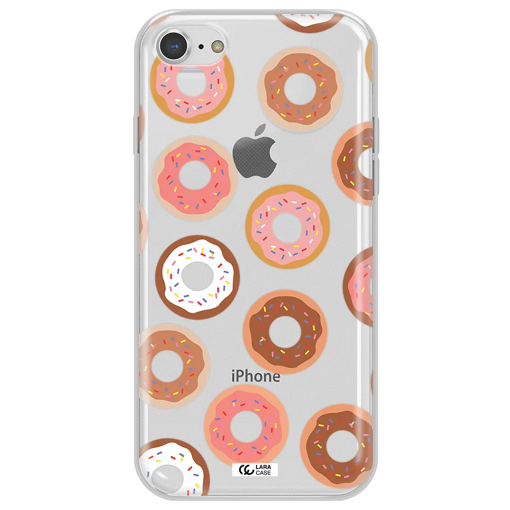 a pattern of donuts with sprinkles Apple iPhone 7 Clear TPU Case