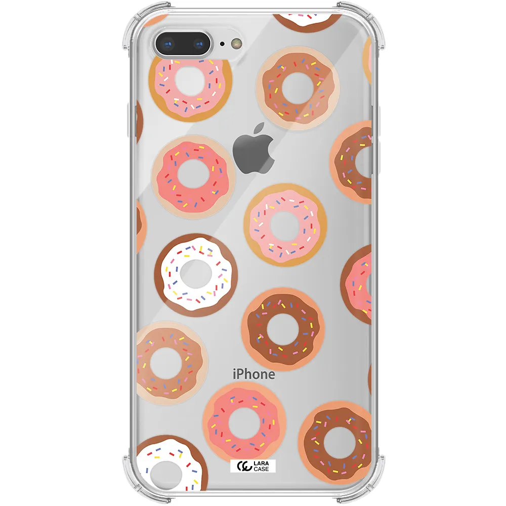 a pattern of donuts with sprinkles Apple iPhone 7 plus Clear PC Case