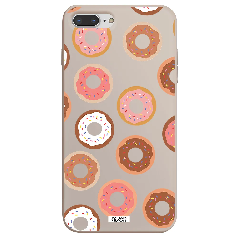 a pattern of donuts with sprinkles Apple iPhone 7 plus Silicone Stone Case