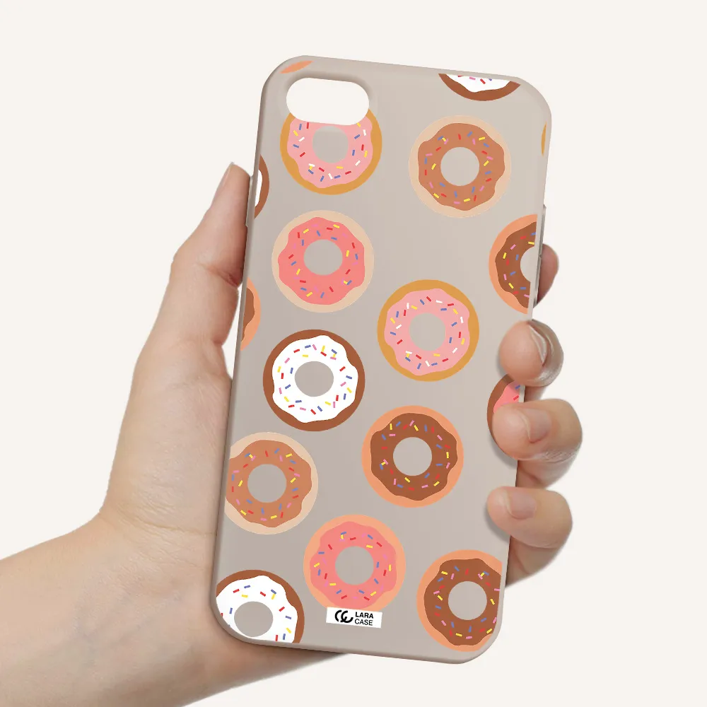a pattern of donuts with sprinkles Apple iPhone 7 Silicone Stone Case