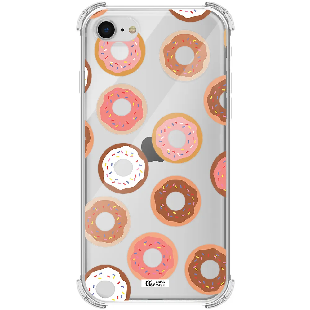 a pattern of donuts with sprinkles Apple iPhone se 2020 Clear PC Case