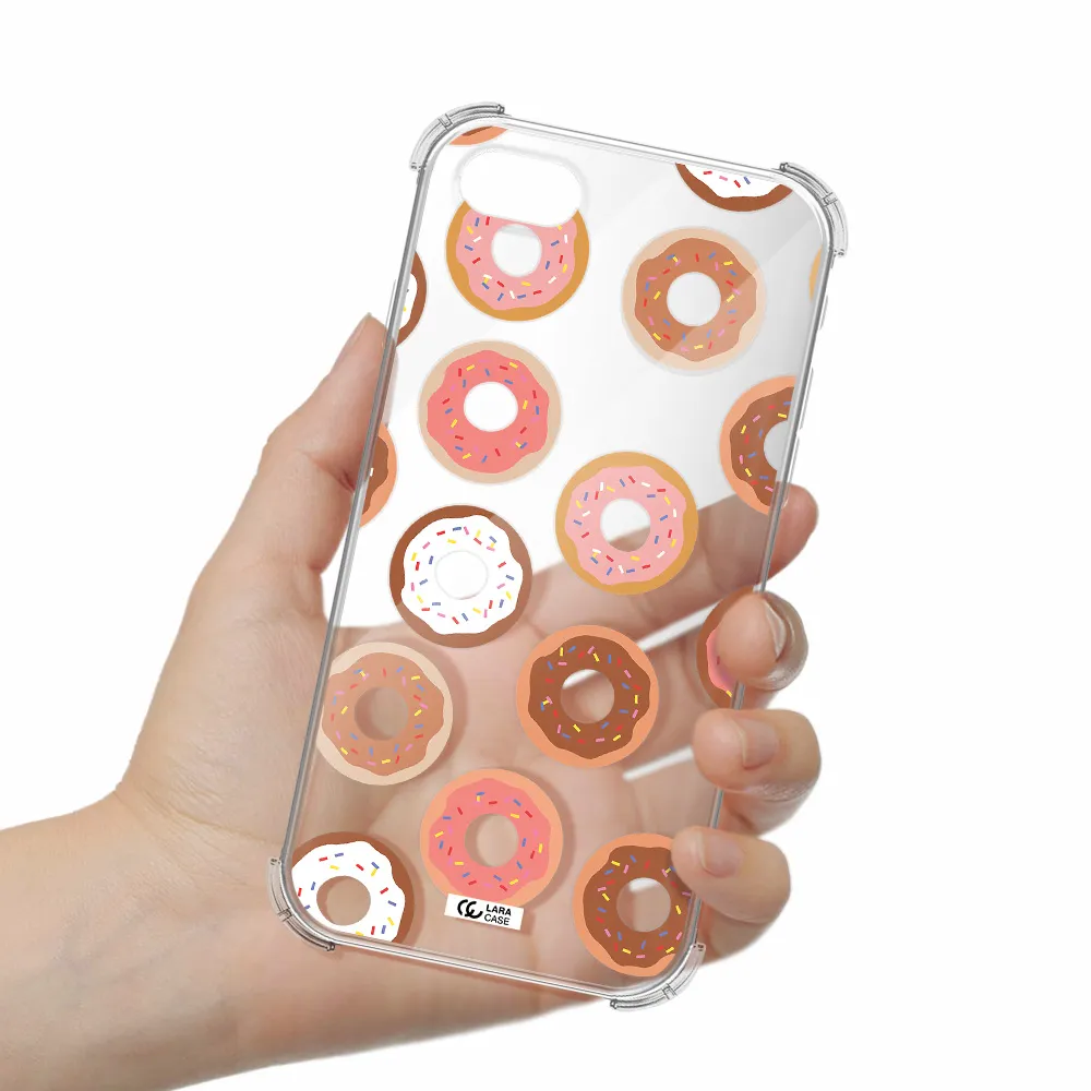 a pattern of donuts with sprinkles Apple iPhone se 2020 Clear PC Case